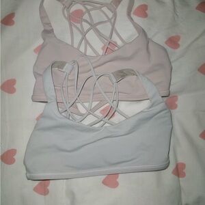 Used lululemon “free to be” sports bras. Size 6 in both bras